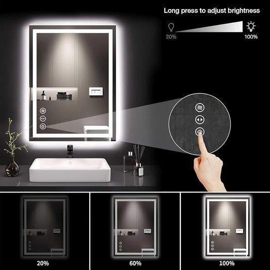 Makeup Mirror Dressing Home Decoration 3 Color Light LED Touching Mirror Women Bedroom Dressing Mirror for Bathroom & Vanity
