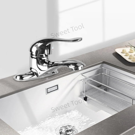 Bathroom Sink Faucet Dual Hole Single Handle Hot and Cold Water Mixer Tap Universal Leakproof Bath Vanity Tap for Home Hotel
